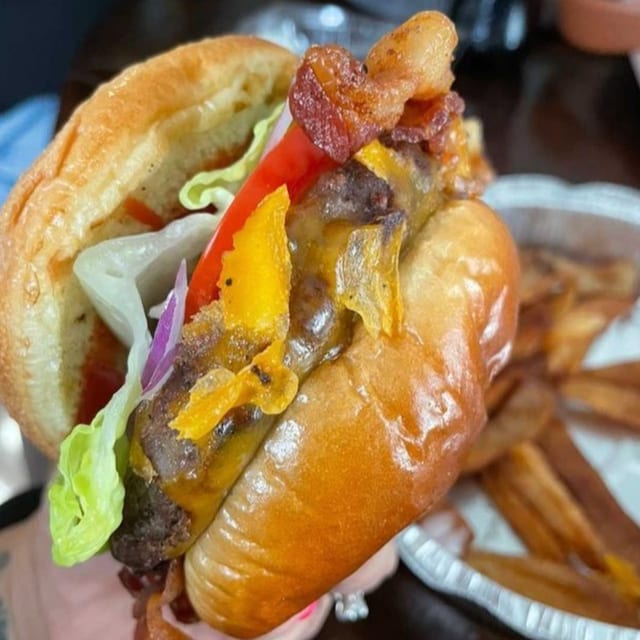 Black Angus Burger.
